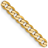 14K 30 inch 2.9mm Flat Beveled Curb with Lobster Clasp Chain