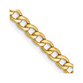 14K 18 inch 2.85mm Semi-Solid Curb with Lobster Clasp Chain