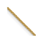 14K 22 inch .9mm Box with Spring Ring Clasp Chain
