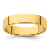 14k Yellow Gold 5mm Lightweight Flat Wedding Band Size 8.5