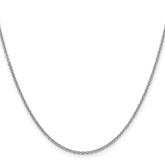 14K White Gold 16 inch 1.6mm Round Open Link Cable with Lobster Clasp Chain