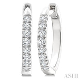 1/4 Ctw Round Cut Diamond Huggie Petite Earrings in 10K White Gold