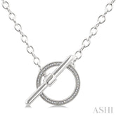 1/10 Ctw Circle Toggle Single Cut Diamond Fashion Necklace in Sterling Silver