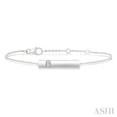 1/20 Ctw Horizontal Bar Round Cut Diamond Fashion Bracelet in Sterling Silver
