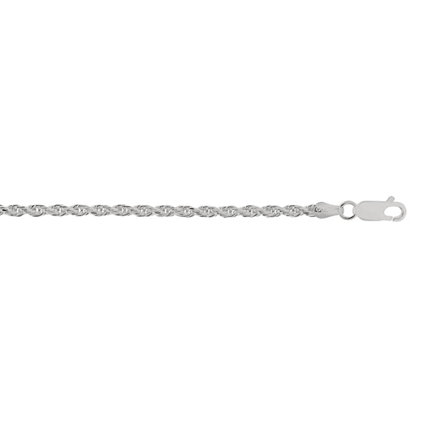 Sterling Silver 2.9mm Rope 22 Chain with Lobster Clasp