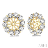 2 Ctw Round Cut Diamond Earrings Jacket in 14K Yellow Gold