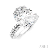 1/10 Ctw Oval Shape Round Cut Diamond Semi-Mount Engagement Ring in 14K White Gold