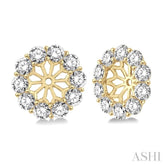 1 1/2 Ctw Round Cut Diamond Earrings Jacket in 14K Yellow Gold