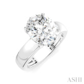 1/10 Ctw Oval Shape Round Cut Diamond Semi-Mount Engagement Ring in 14K White Gold