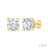 1/2 Ctw Round Cut Diamond Stud Earrings in 14K Yellow Gold