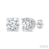 3/8 Ctw Round Cut Diamond Stud Earrings in 14K White Gold