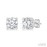 1/3 Ctw Round Cut Diamond Stud Earrings in 14K White Gold