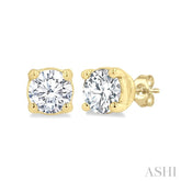 1/4 Ctw Round Cut Diamond Stud Earrings in 14K Yellow Gold