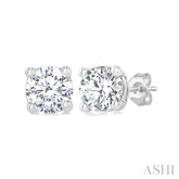 1/5 Ctw Round Cut Diamond Stud Earrings in 14K White Gold