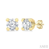 1/10 Ctw Round Cut Diamond Stud Earrings in 14K Yellow Gold