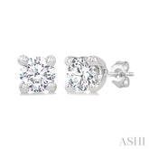 1/20 Ctw Round Cut Diamond Stud Earrings in 14K White Gold