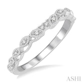 1/20 Ctw Round Cut Diamond Wedding Band in 14K White Gold