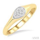 1/10 Ctw Pear Shape Lovebright Diamond Ring in 14K Yellow and White Gold