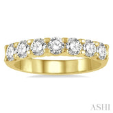 1 Ctw 7 Stone Round Cut Diamond Wedding Band in 14K Yellow Gold