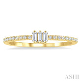 1/5 Ctw Baguette and Round Cut Diamond Petite Fashion Ring in 10K Yellow Gold