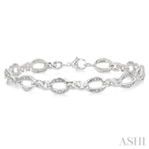 1/10 Ctw Round Cut Diamond Infinity Bracelet in Sterling Silver