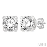 1/5 Ctw Round Cut Diamond Stud Earrings in 14K White Gold