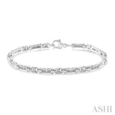 1/10 Ctw Knot Shape Round Cut Diamond Link Bracelet in Sterling Silver
