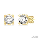 1/3 Ctw Round Cut Diamond Stud Earrings in 14K Yellow Gold