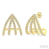 1/3 Ctw Petite Claw Round Cut Diamond Fashion Stud Earrings in 10K Yellow Gold