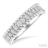 1/10 Ctw Round Cut Bead Bijoux Diamond Bold Bead Design Fashion Band in Sterling Silver