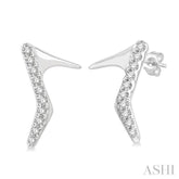 1/20 Ctw Petite High Heel Pumps Round Cut Diamond Fashion Stud Earrings in 10K White Gold