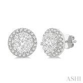 3/4 Ctw Lovebright Round Cut Diamond Stud Earrings in 14K White Gold