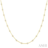 1 Ctw Bezel Set Round Cut Diamond Station Necklace in 14K Yellow Gold