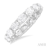 2 1/10 Ctw East-West Set Oval Cut Diamond Eternity Wedding Band in 14K White Gold