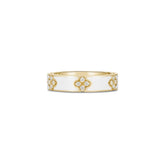 LOVE IN VERONA DIAMOND AND WHITE ENAMEL RING