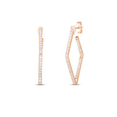 CLASSIC DIAMOND SMALL SQUARE HOOP EARRINGS