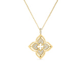 VENETIAN PRINCESS PIROUETTE PAVE MEDIUM FLOWER NECKLACE
