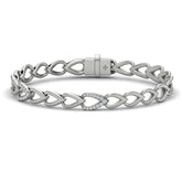 Diamond Open Tear Drop and Multi Tear Drop Link Bracelet