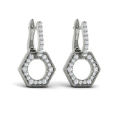 Diamond Open Honeycomb Drop Earrings