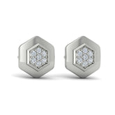 Diamond Cluster Honeycomb Stud Earrings
