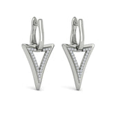 Diamond Open Double Trinity Huggie Earrings