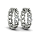 Diamond Accent Open Multi Tear Drop Link Earrings