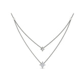 Two Row Diamond Vlora Star Pendant Necklace