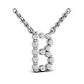 Diamond Alphabet Pendant Necklace, B