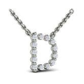 Diamond Alphabet Pendant Necklace, D