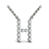 Diamond Alphabet Pendant Necklace, H