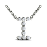Diamond Alphabet Pendant Necklace, I