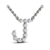 Diamond Alphabet Pendant Necklace, J