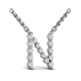 Diamond Alphabet Pendant Necklace, N