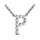 Diamond Alphabet Pendant Necklace, P